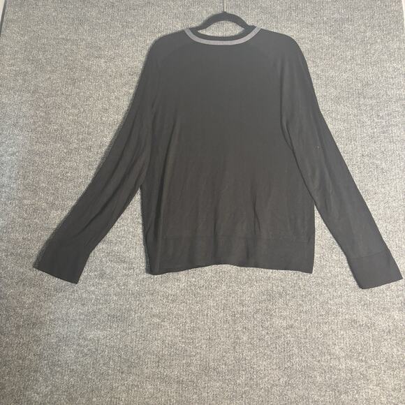 Banana Republic Sweater Mens L Black V-Neck Silk Cashmere Blend Quiet Luxury - Picture 2 of 11